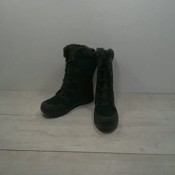 Columbia Ice Maiden II Black Quilted Waterproof Lace up Snow Winter Boots SZ 8 - Picture 4 of 12